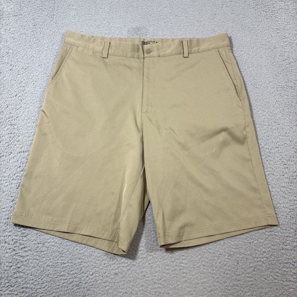 Nike Golf Dri fit standard fit flat front mens shorts size 36 khaki - Picture 1 of 10